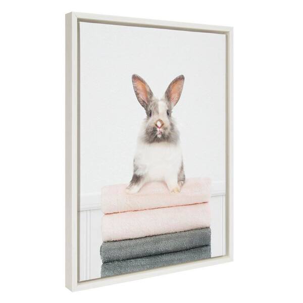Kate And Laurel Amy Peterson Quadro Su Tela Con Cornice Bisonte Nella Neve – Stampa Moderna Animale, 45,7x61 Cm, Grigio
