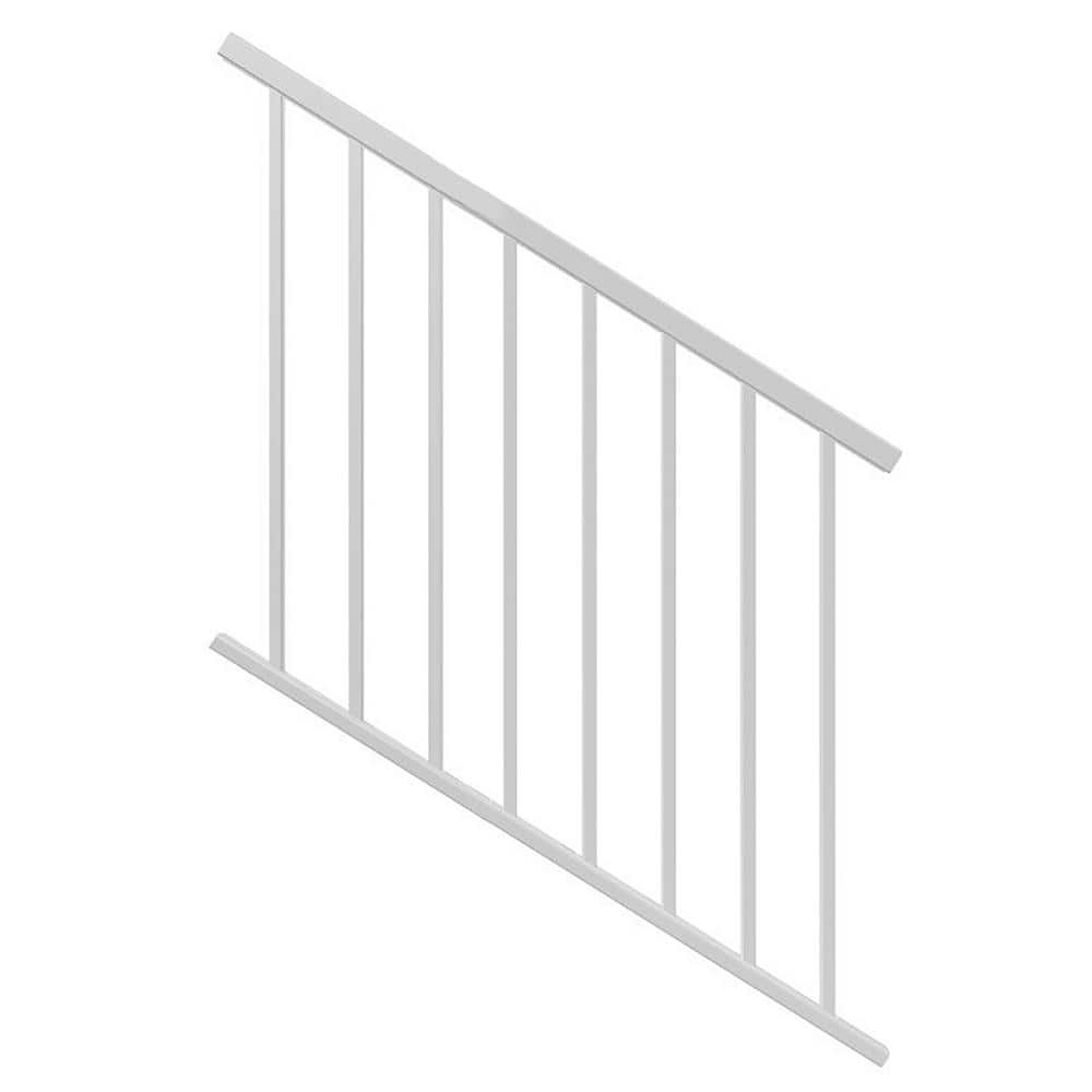 Pegatha Contemporary 4 ft x 36 in. White Fine Textured Aluminum Stair ...