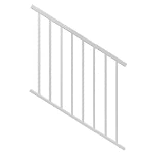 Contemporary 4 ft x 36 in. White Fine Textured Aluminum Stair Rail Kit