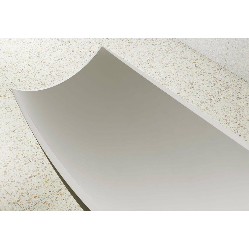 71" White Matte Solid Surface Freestanding Hammock Bathtub