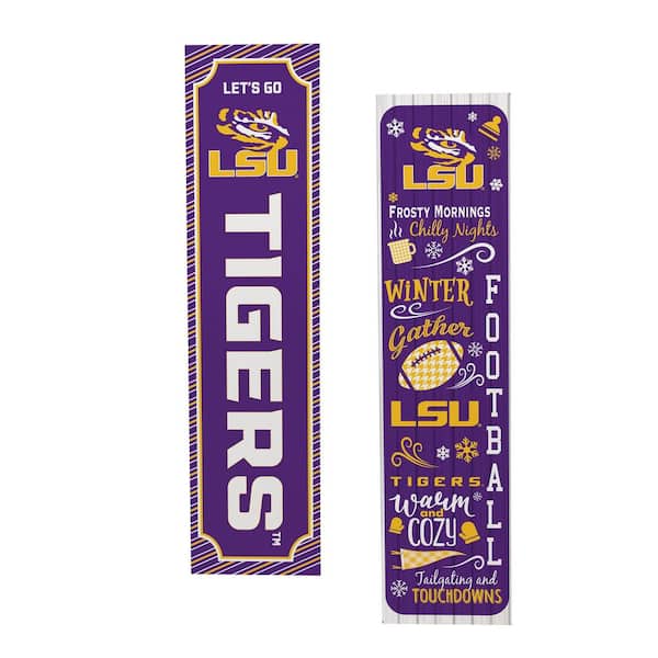 47 in. Double Sided Leaner Porch Sign, Louisiana State University, Winter Seasonal