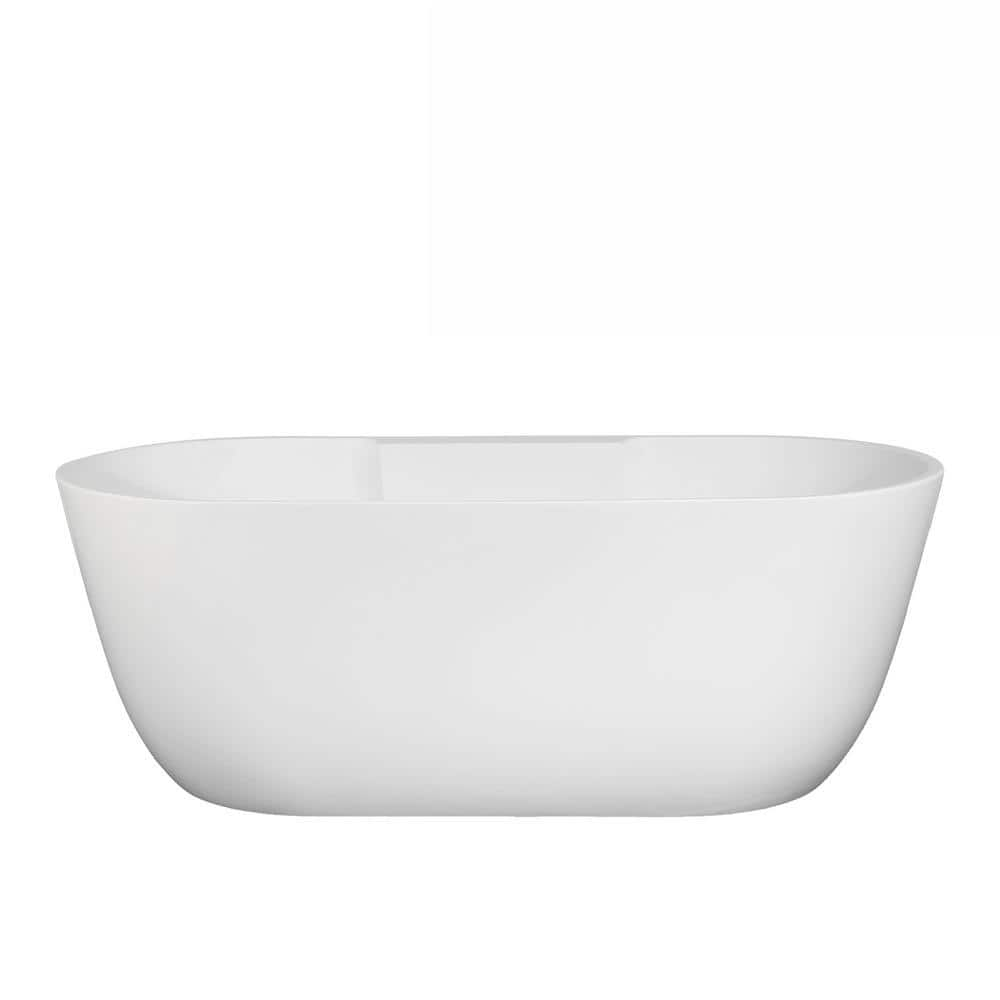 Streamline 63 In. X 29 In. Acrylic Freestanding Soaking Bathtub In ...