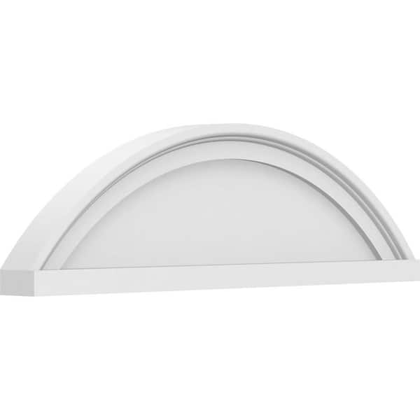 Ekena Millwork 2 in. x 24 in. x 7 in. Segment Arch Smooth Architectural Grade PVC Pediment Moulding
