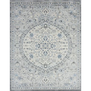 Tuscany Medallion Gray 8 ft. x 10 ft. Indoor Area Rug