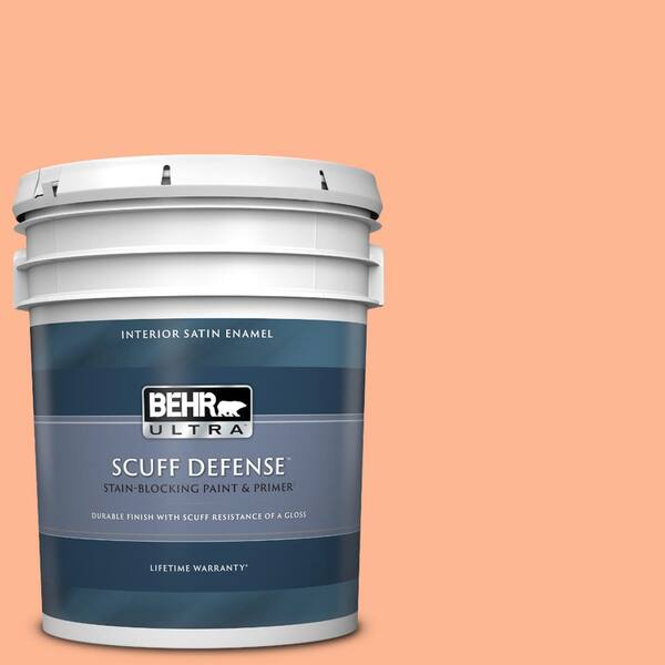 BEHR ULTRA 5 gal. #P200-4 Carotene Extra Durable Satin Enamel Interior Paint & Primer