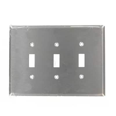 Stainless Steel 3-Gang Toggle Wall Plate (1-Pack)