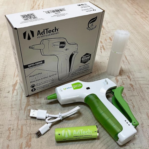 AdTech Full Size 2-Temp Dual Temperature White Hot Glue Gun, 1