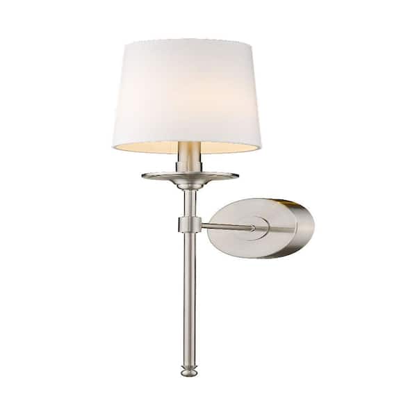 Unbranded Emily 5.5 in. 1-Light Brushed Nickel Wall Sconce
