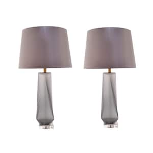 Calla 28 in. Smoke Grey Indoor Table Lamp (Set of 2)