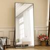 XRAMFY 30 in. W x 70.8 in. H Rectangular Black Aluminum Alloy Framed Full Length Mirror Standing Floor Mirror NOMRTSC30708-BK