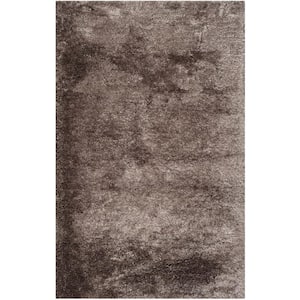 South Beach Shag Latte 5 ft. x 8 ft. Solid Area Rug