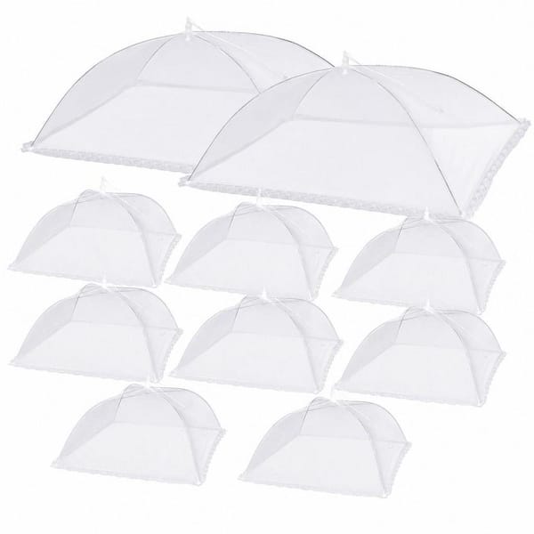 10-Pack Mesh Food Covers for Outdoor, Pop-up Food Tents - 2-Extra Large and 8-Large for Picnic Camping Supplies