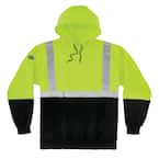 Medium Hi Vis Lime Black Front Hooded Sweatshirt