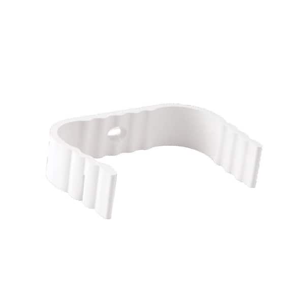 2 in. x 3 in. White Vinyl Downspout Clip