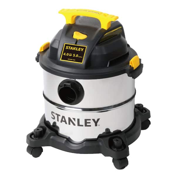 Stanley Wet/Dry Hanging Vacuum, 4.5 Gallon, 4 Horsepower, Stainless Steel  Tank 