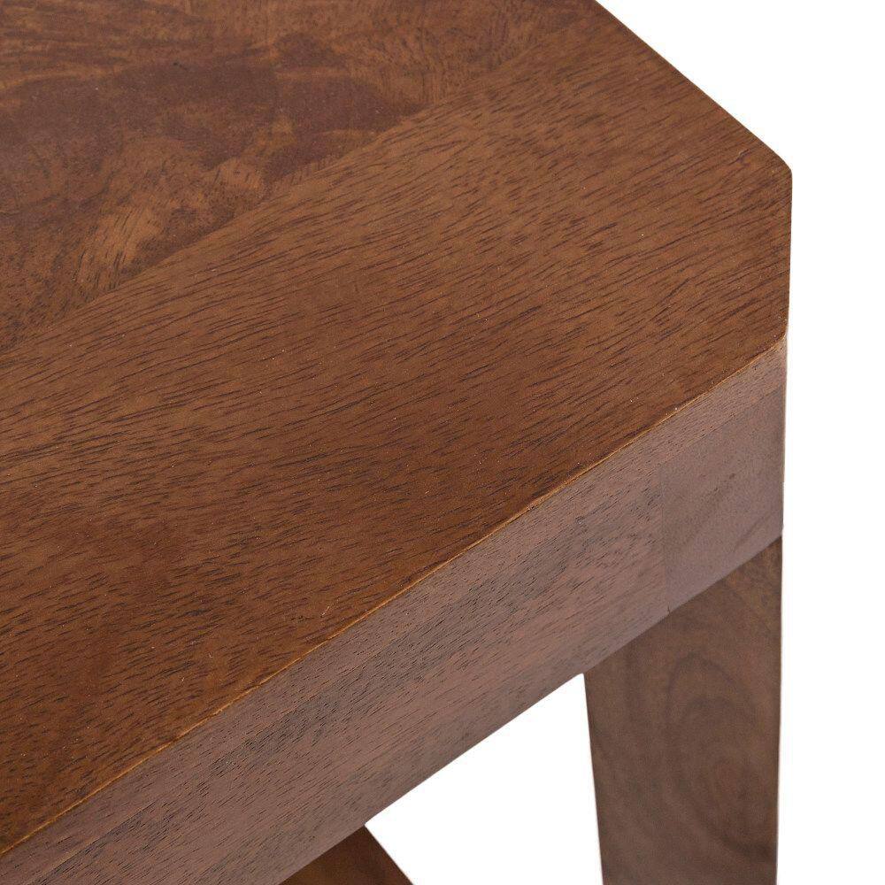 Talcott 12.00 in. Walnut Brown Square Solid Wood End Table - thumbnail 6