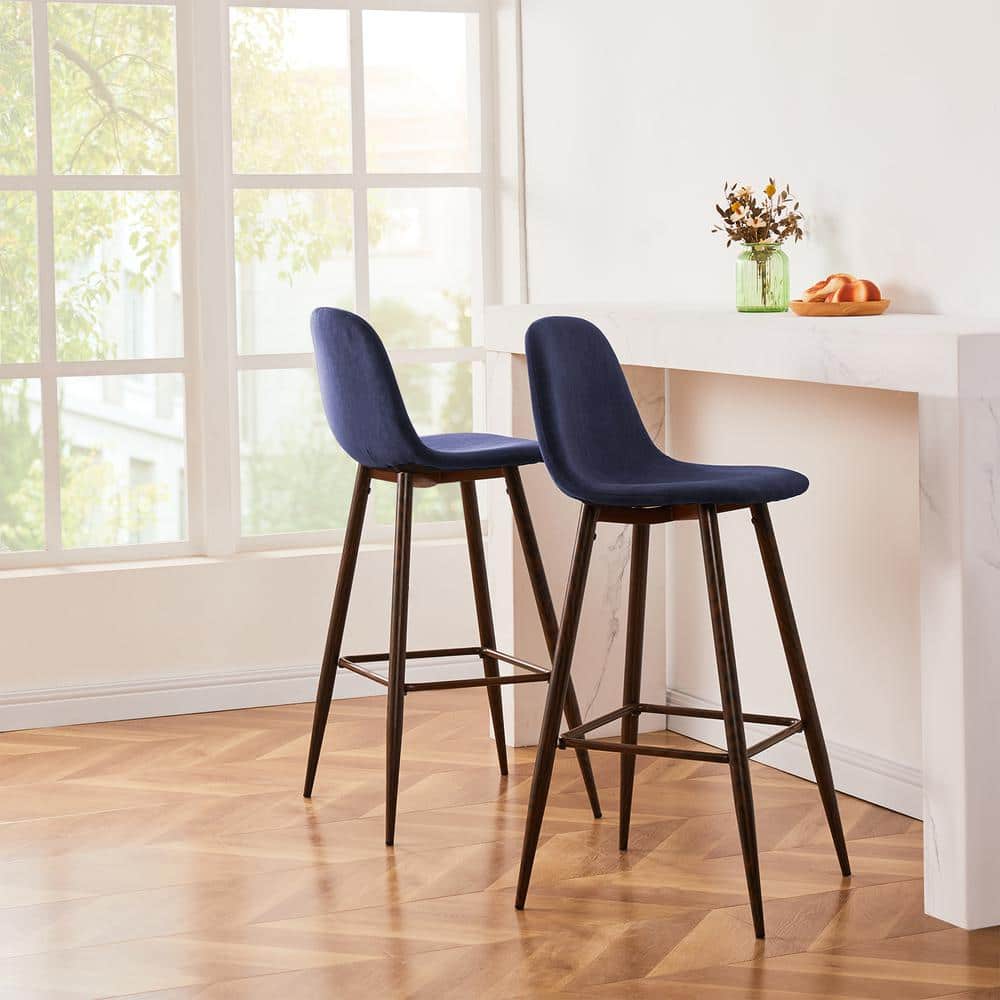Charlton 30 in Blue Low Back Metal Frame Bar Stool with Fabric Seat (Set of 2) price history on PriceWatchPro
