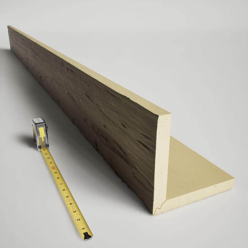 Rustic Taupe Hand Hewn Faux Wood Ceiling Beam, 12' L