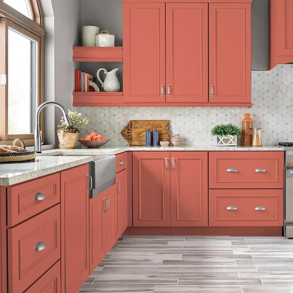 1 qt. #P180-5 Watermelon Slice Satin Enamel Interior/Exterior Cabinet, Door & Trim Paint