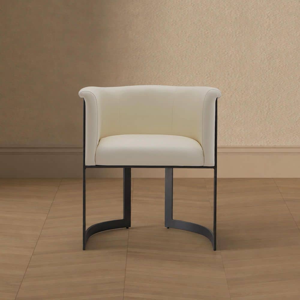 Corso Modern Cream Faux Leather Upholstered Dining Chair