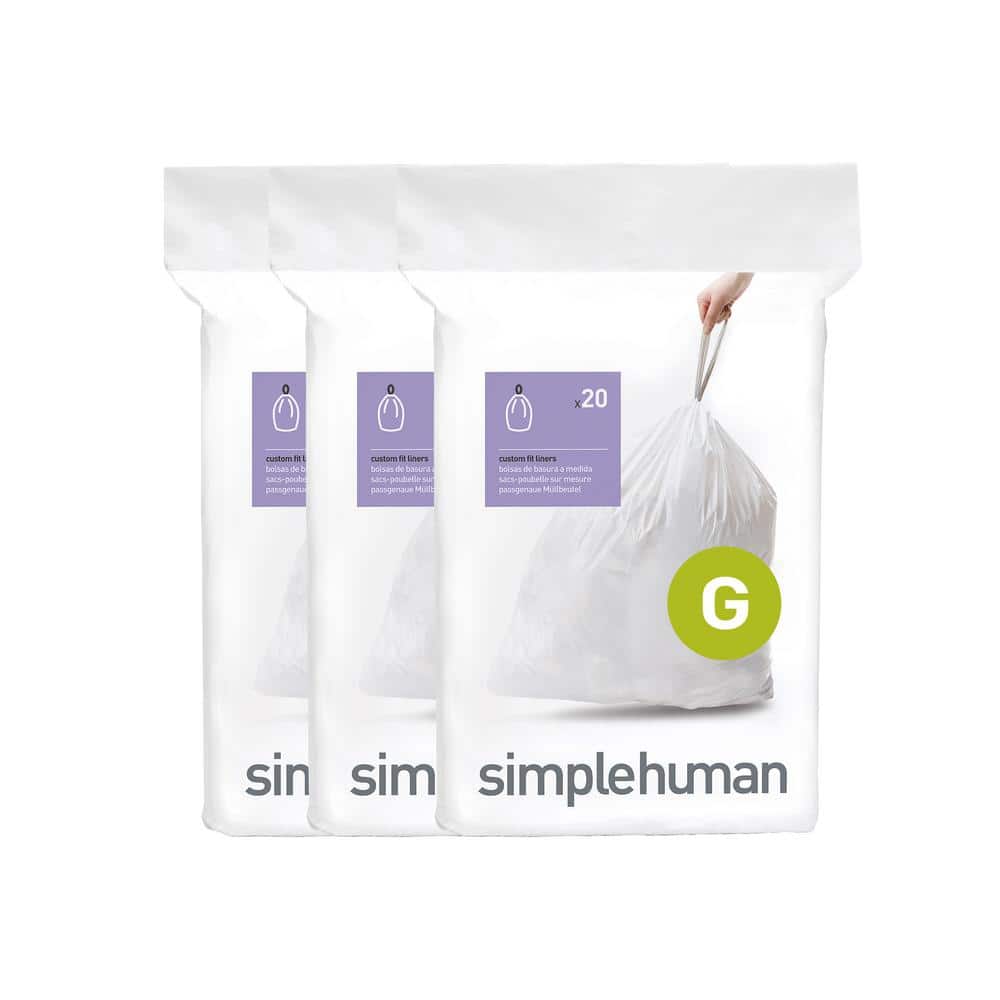 Plasticplace Custom Fit Trash Bags │ Simplehuman®*Code G Compatible (100  Count)