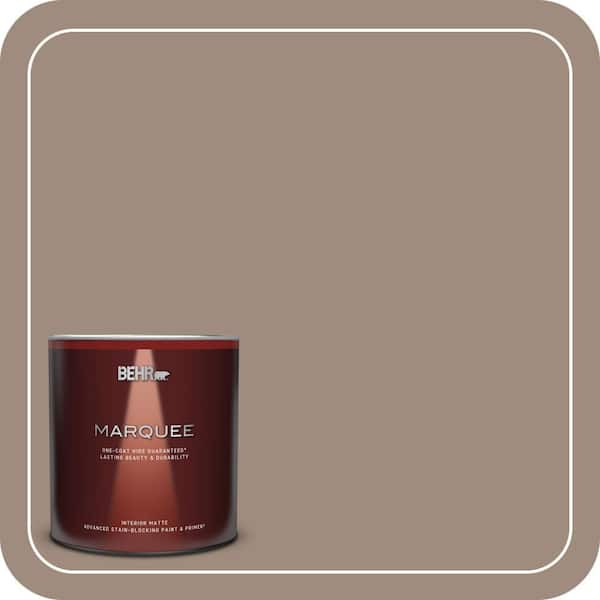 BEHR MARQUEE 1 qt. #BXC-49 Smokey Tan Matte Interior Paint & Primer