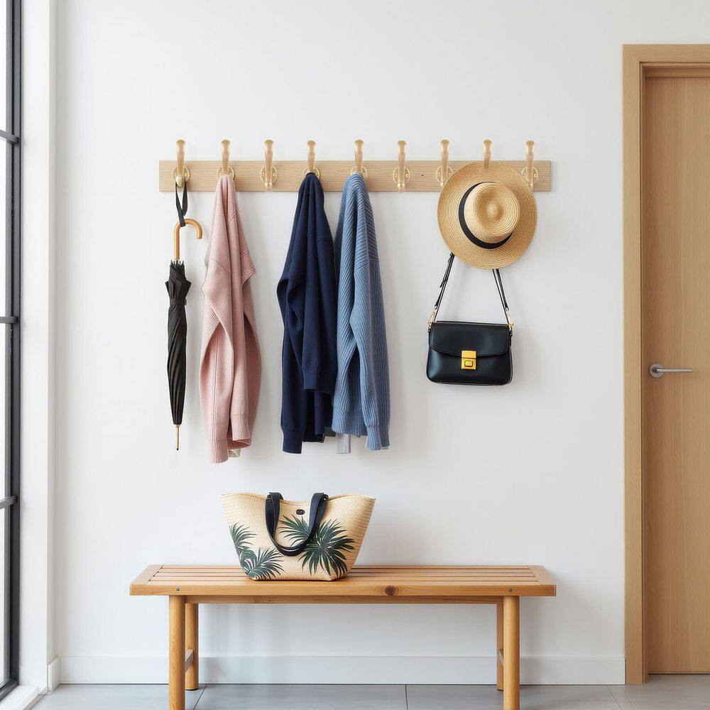 Wall Mount Series Gold Heavy Duty Retro Double Hook Type Coat Rack with ...