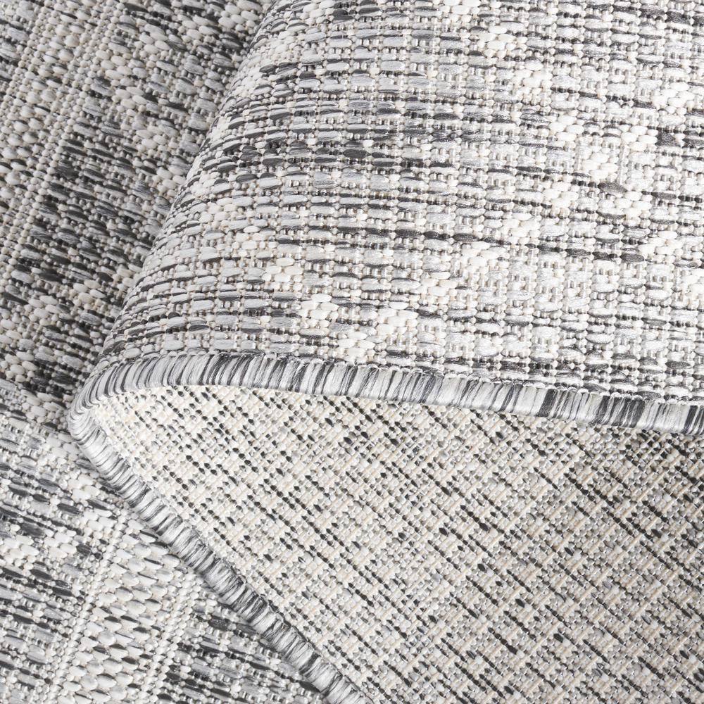 Light Gray and Dark Gray Geometric Indoor/Outdoor Area Rug