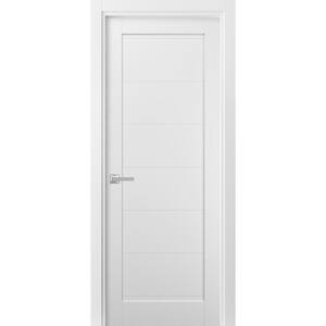 4115 32 in. x 96 in. Single Panel No Bore Solid MDF Frosted Glass White Finished Pine Wood Interior Door Slab