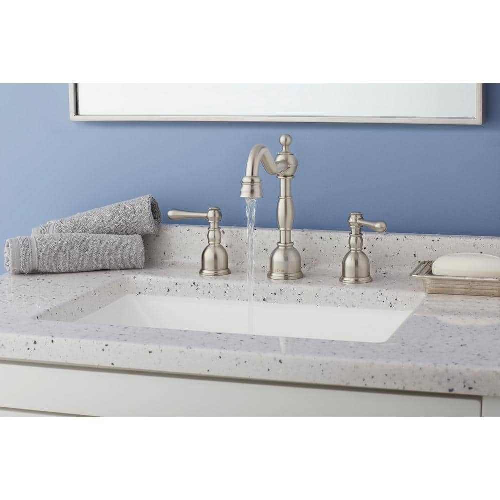 Sleek 7.5" Brushed Nickel Modern Widespread Bathroom Faucet
