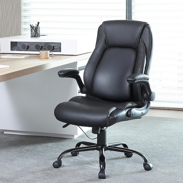 LE SILLA 4233B060LBPPSAT618 関税送料込 Costway 500 lb. Black Executive PU Leather Adjustable Height