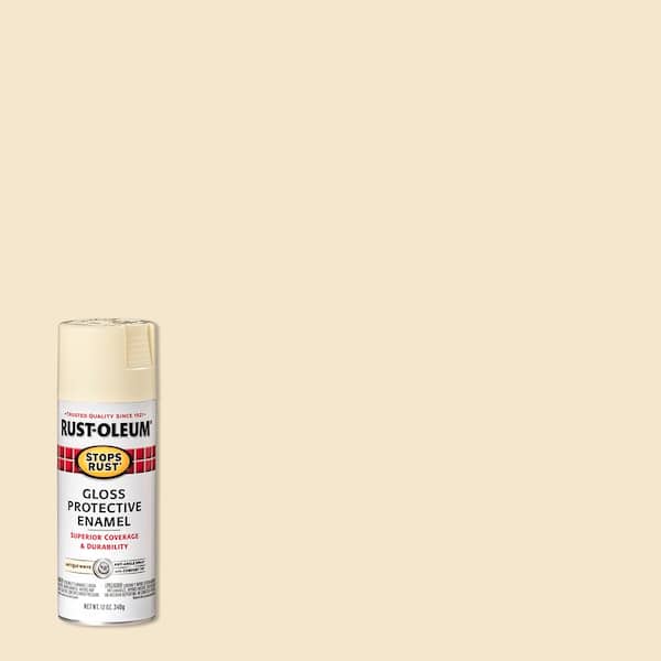 Rust-Oleum Stops Rust 12 oz. Protective Enamel Gloss Antique White Spray Paint (6 Pack)