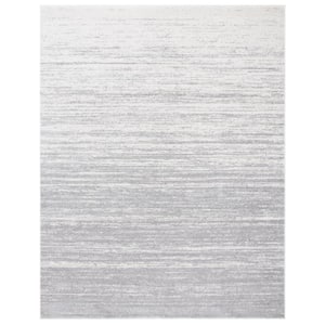 Adirondack Light Gray/Gray 10 ft. x 14 ft. Solid Color Striped Area Rug