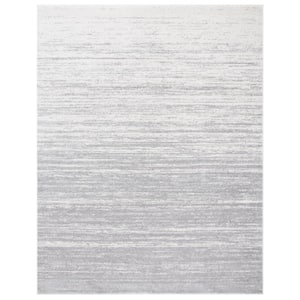 Adirondack Light Gray/Gray 11 ft. x 15 ft. Solid Color Striped Area Rug