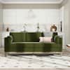Jennifer Taylor Knox 84 in. Pillow Square Arm Modern Farmhouse Performance Velvet Living Room Sofa Couch in Olive Green 64110-3-V036