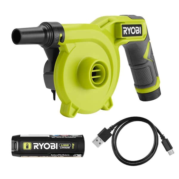 USB Lithium Cordless High Volume Inflator Kit with USB Lithium 2.0 Ah Battery and Charging Cable