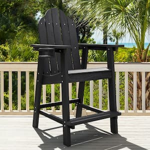 Black Plastic Bar Height Adirondack Chairs Outdoor Bar Stool Set of 1