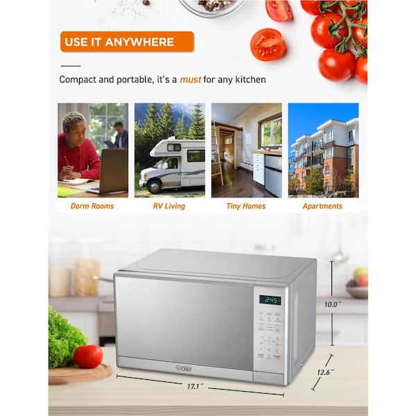 Impecca 0.7 Cu. Ft. Microwave Oven 700W - Stainless Steel