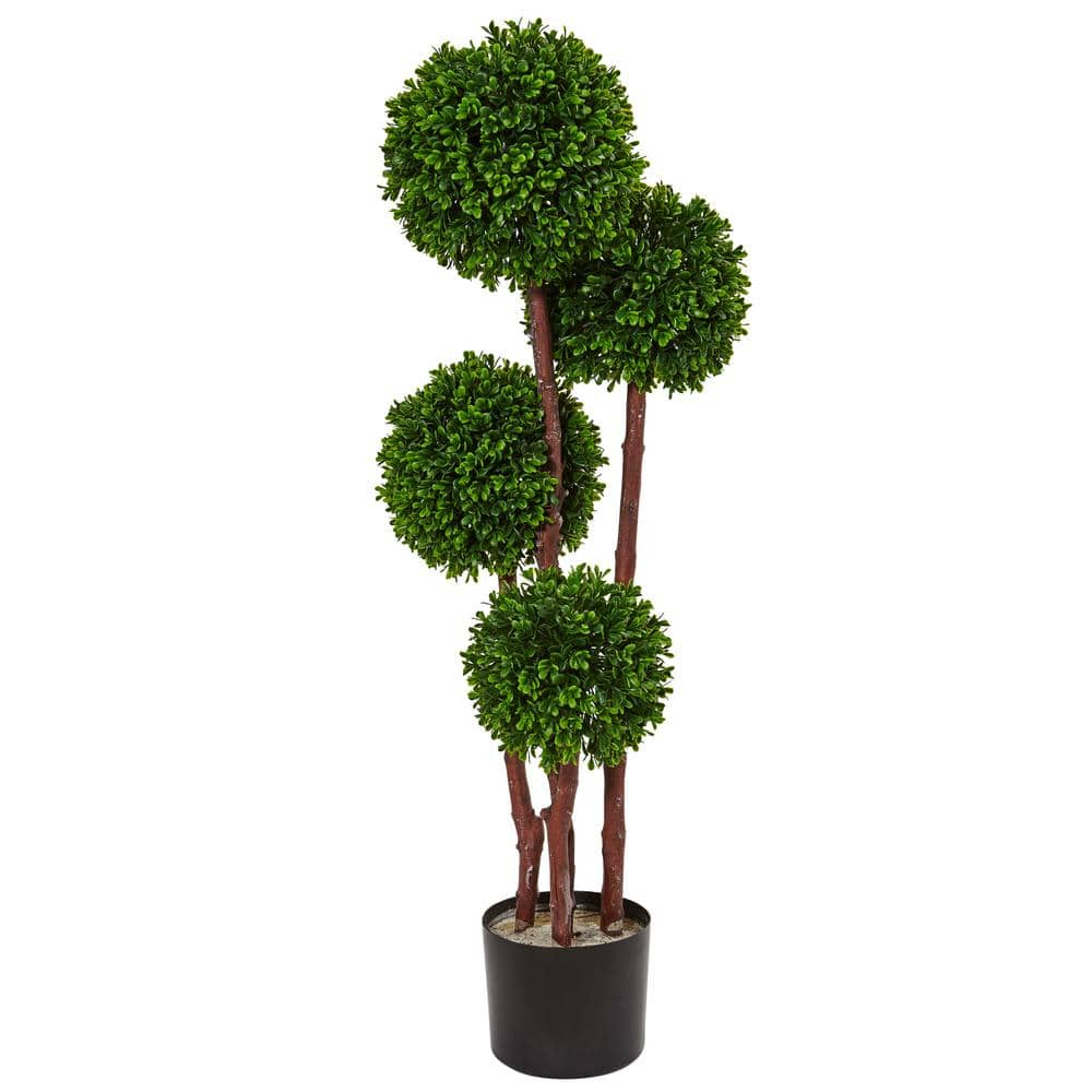 5' Ficus Artificial Topiary Tree; UV Resistant (Indoor/Outdoor), Color:  Green - JCPenney