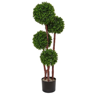 HONEY JOY 30 in. Green Artificial Topiary Cactus 3 Ball Tree
