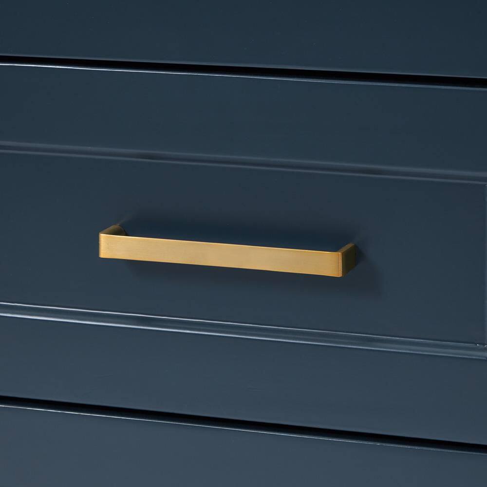 Taylor Midnight Blue Painted Freestanding Bathroom Vanity with Brass Hardware