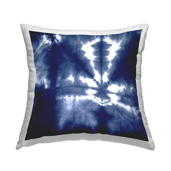 Vivid Blue Tie Dye Pattern Blue Square Outdoor Throw Pillow