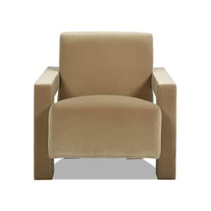 Jennifer Taylor 28.5 in. Fully Upholstered Brown Beige Accent Large Living Room Arm Chair