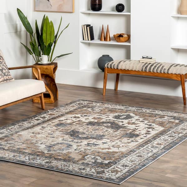 Sian Persian Vintage Medallion Beige 4 ft. x 6 ft. Area Rug