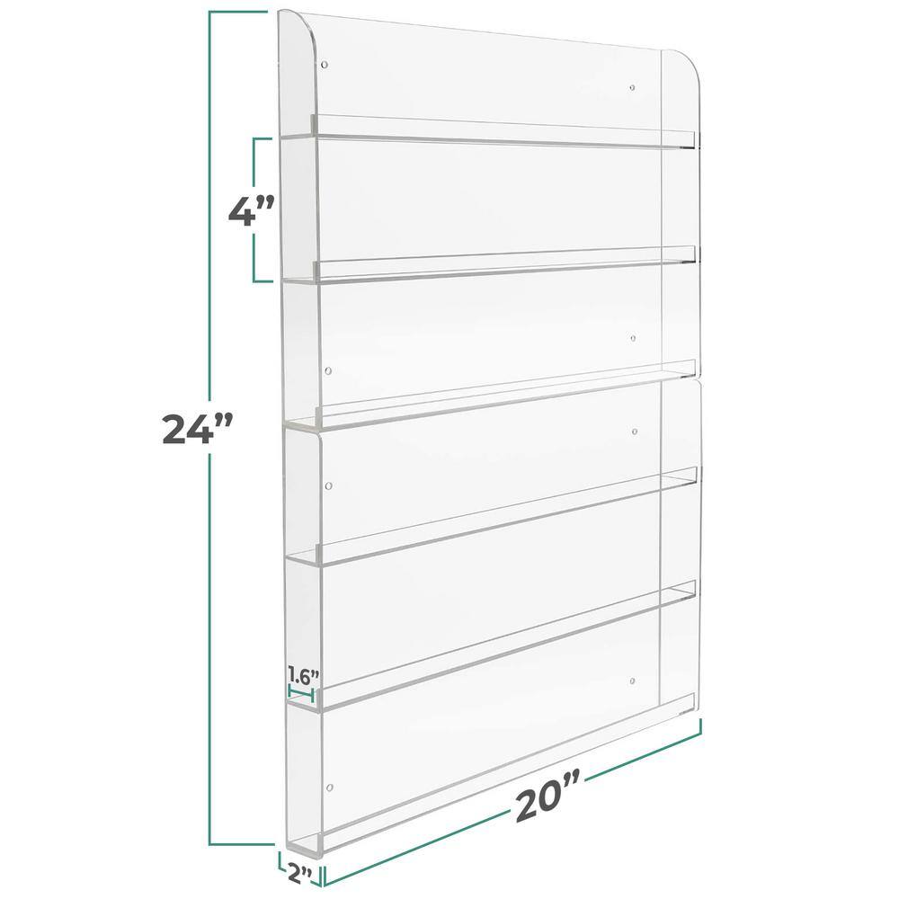Clear Acrylic 6-Tier Nail Polish Wall Rack Display