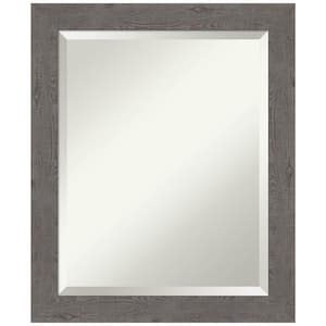 Medium Rectangle Distressed Grey Beveled Glass Modern Mirror (23.25 in. H x 19.25 in. W)