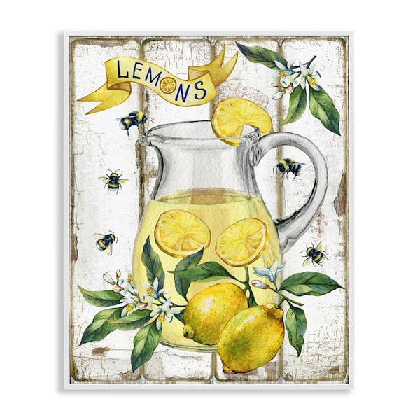 Stupell Industries Farmhouse Fresh Lemon by Creatif Belle White Framed Food Giclee Art Print 30 in. x 24 in.