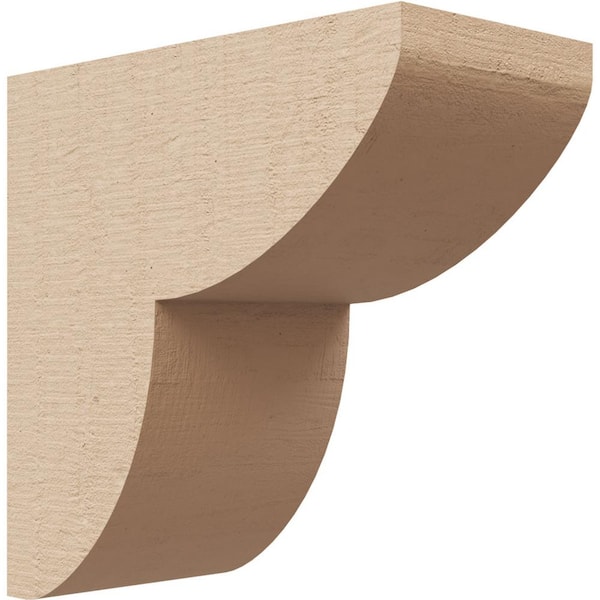 Ekena Millwork 3 in. x 6 in. x 6 in. Series 1 Classic Crestline Rough Cedar Woodgrain Timberthane Polyurethane Corbel, Primed Tan