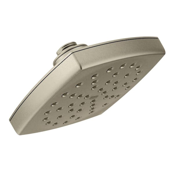 MOEN Voss 1-Spray 6 in. Single Wall Mount Fixed Shower Head in Brushed Nickel