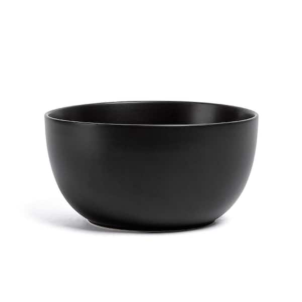 Coupe 8.1 in. 73.6 fl. oz. Semi-Matte Black Hand-Finished Stoneware Tall Serving Bowl